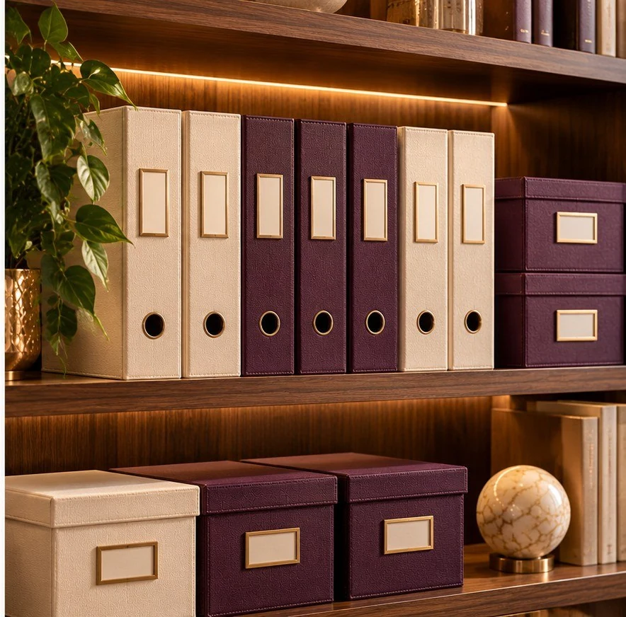 AI-generated concept of filing binders and organised office documents